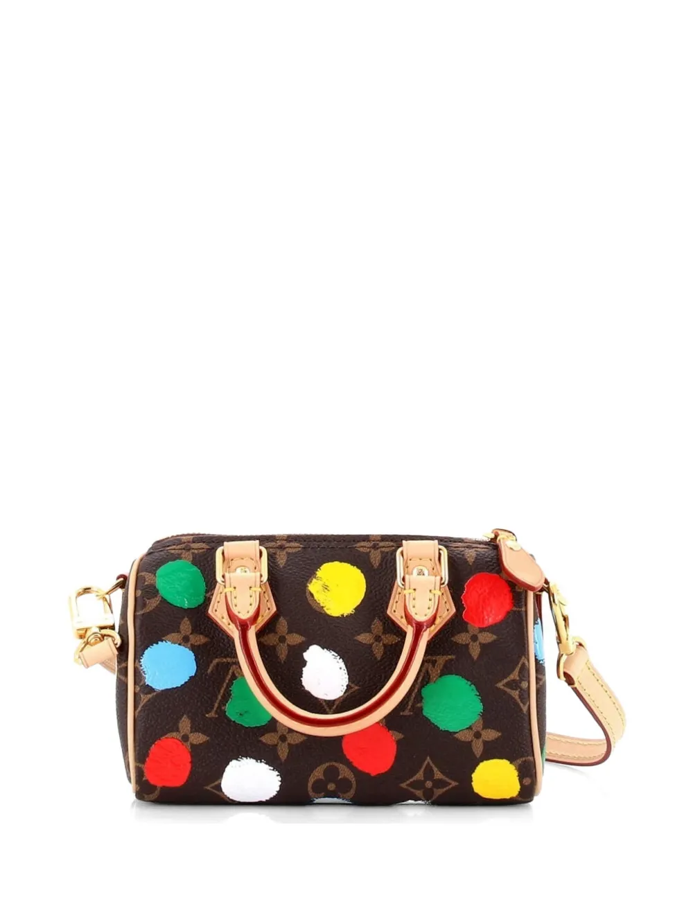 Speedy Bandouliere Nm Bag Yayoi Kusama Painted Dots Monogram Canvas Nano Satchel