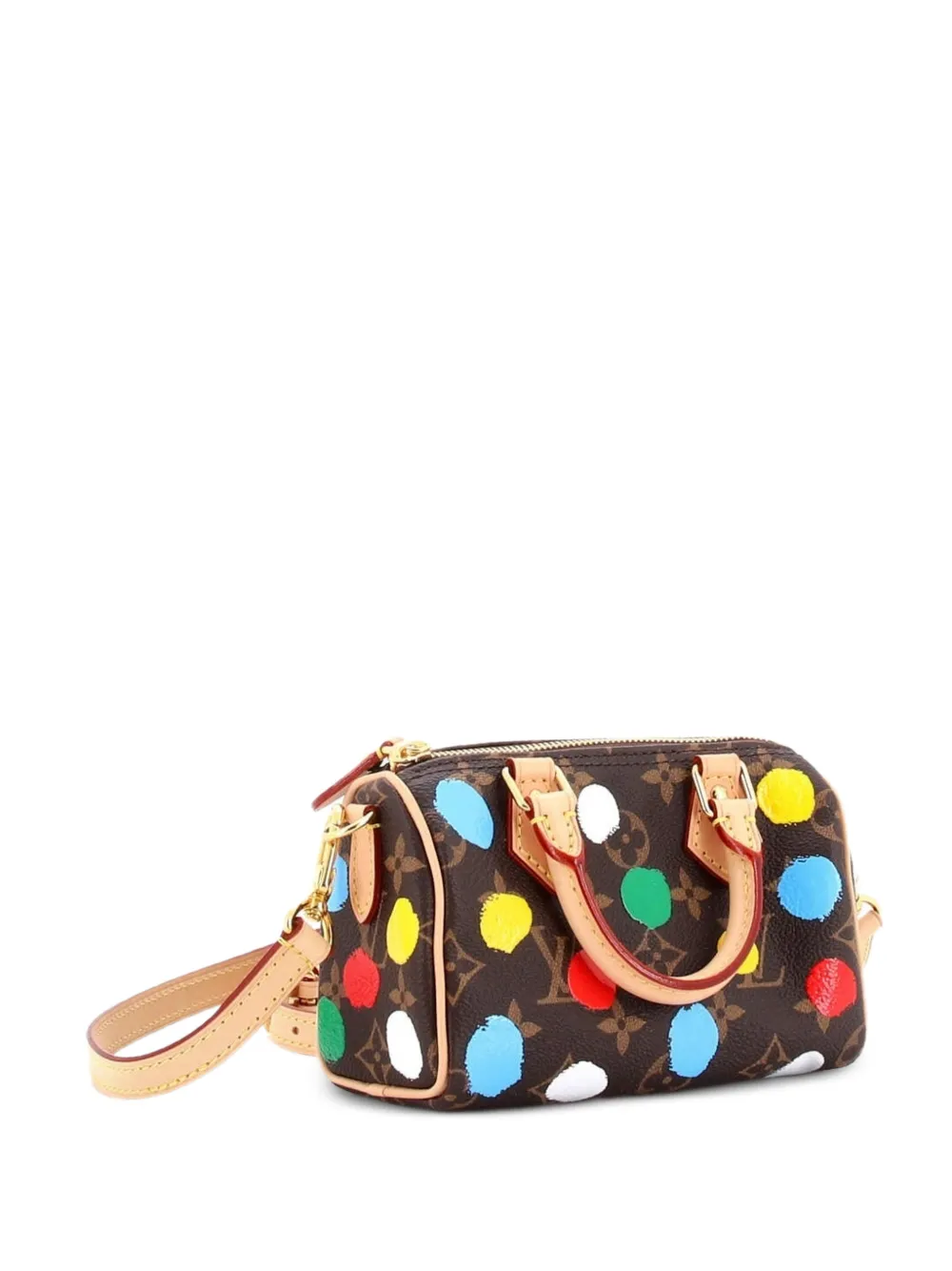 Speedy Bandouliere Nm Bag Yayoi Kusama Painted Dots Monogram Canvas Nano Satchel