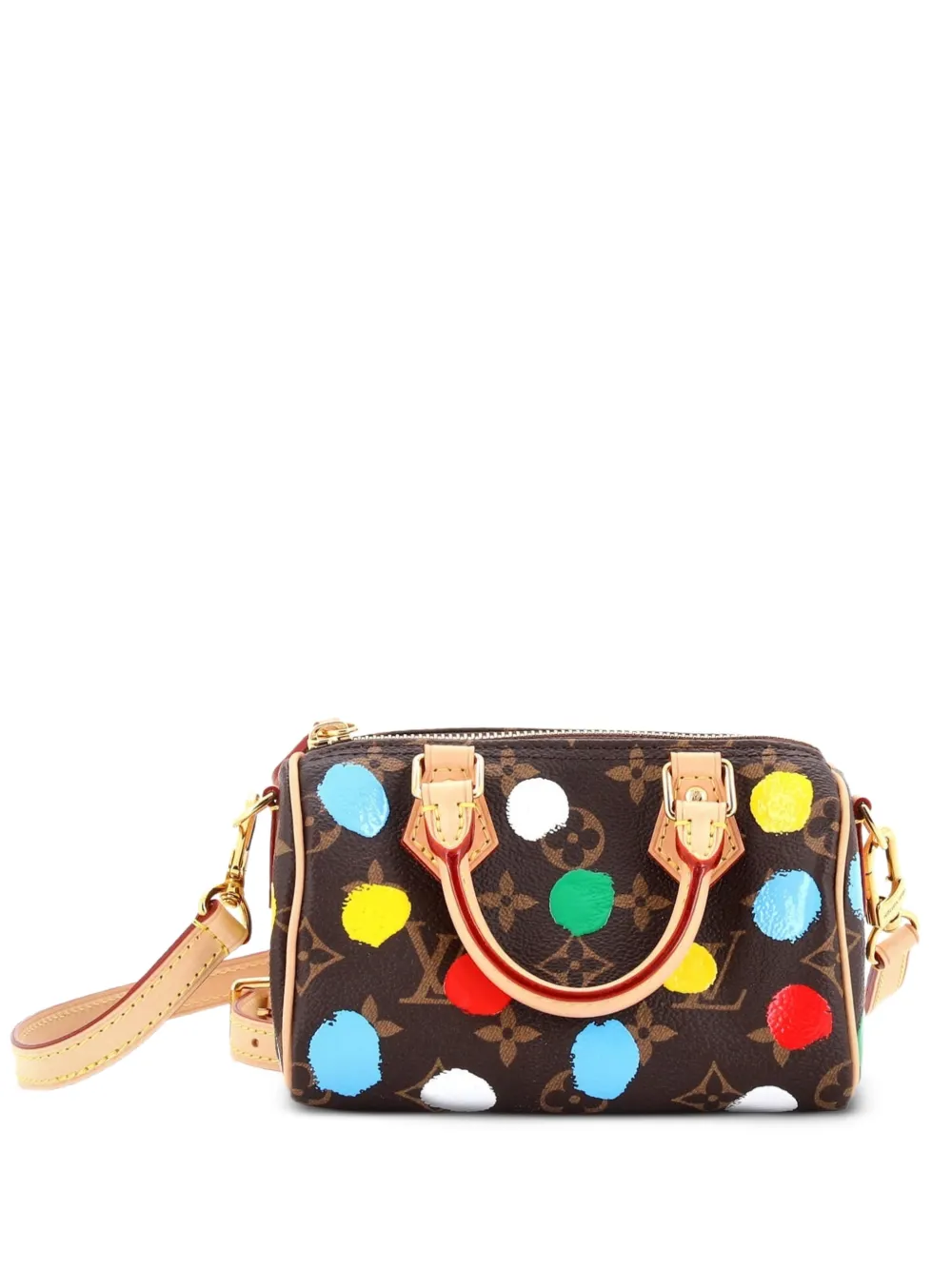 Speedy Bandouliere Nm Bag Yayoi Kusama Painted Dots Monogram Canvas Nano Satchel
