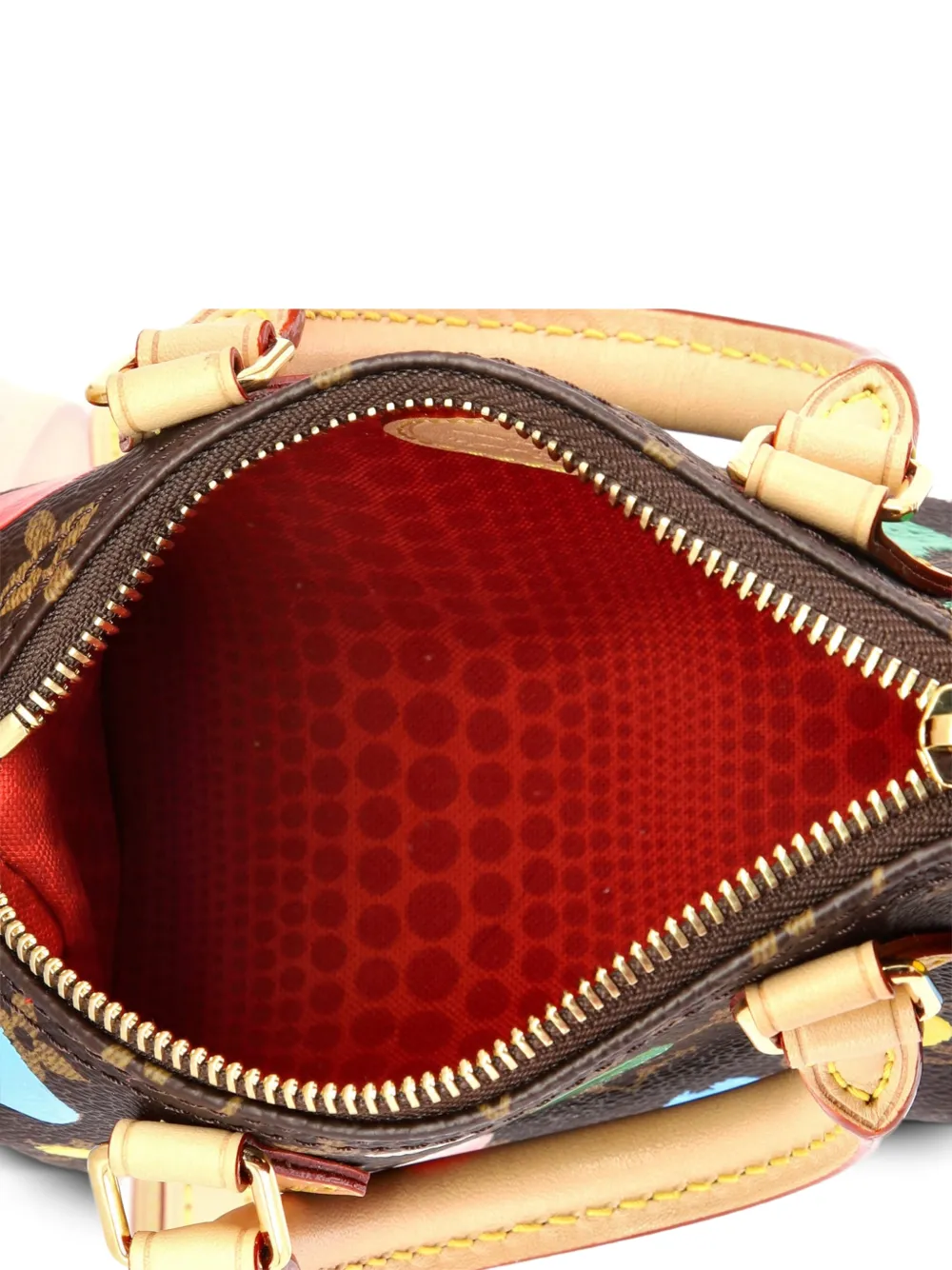 Speedy Bandouliere Nm Bag Yayoi Kusama Painted Dots Monogram Canvas Nano Satchel