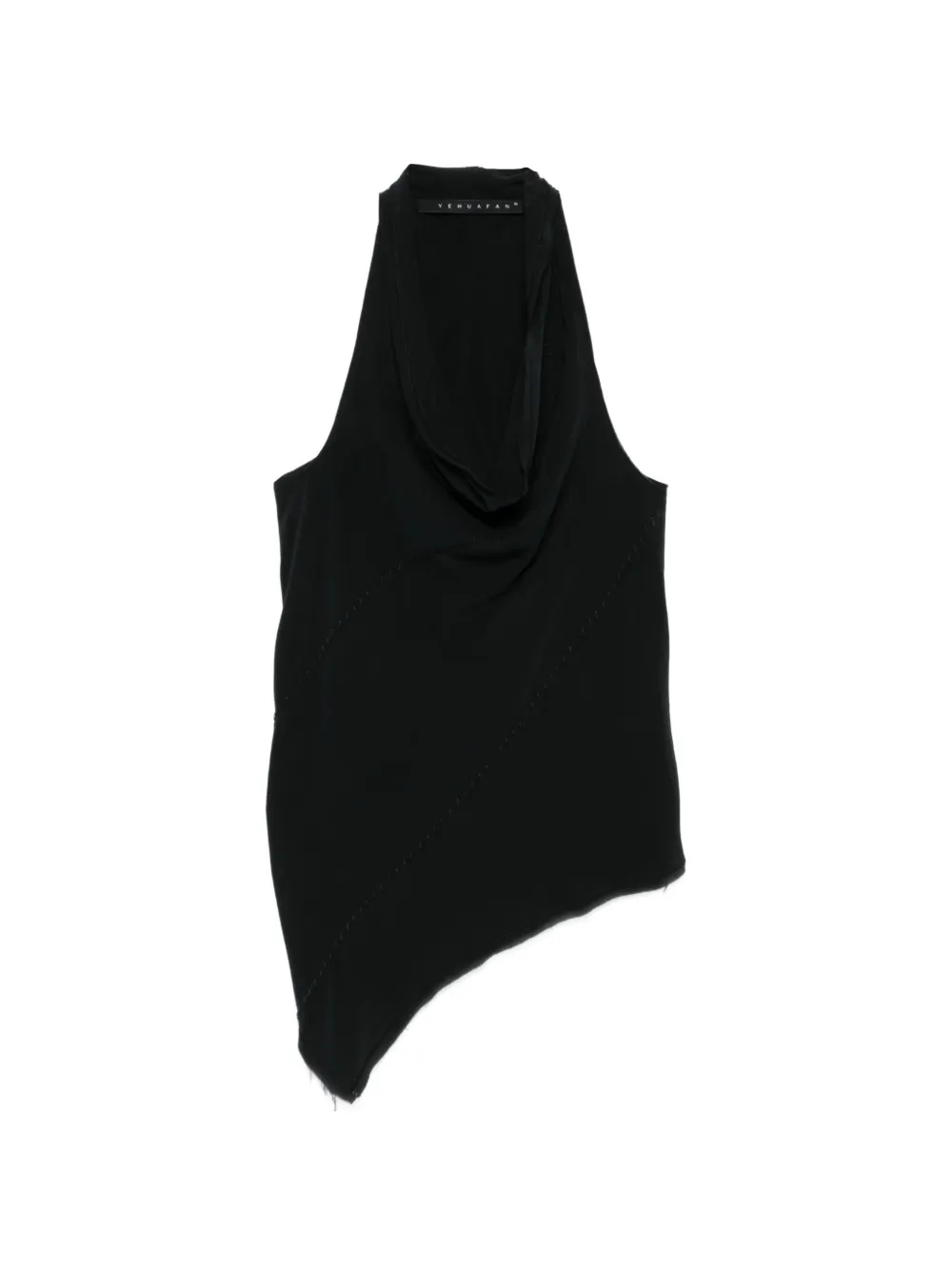 YEHUAFAN cowl neck asymmetrical top - Nero