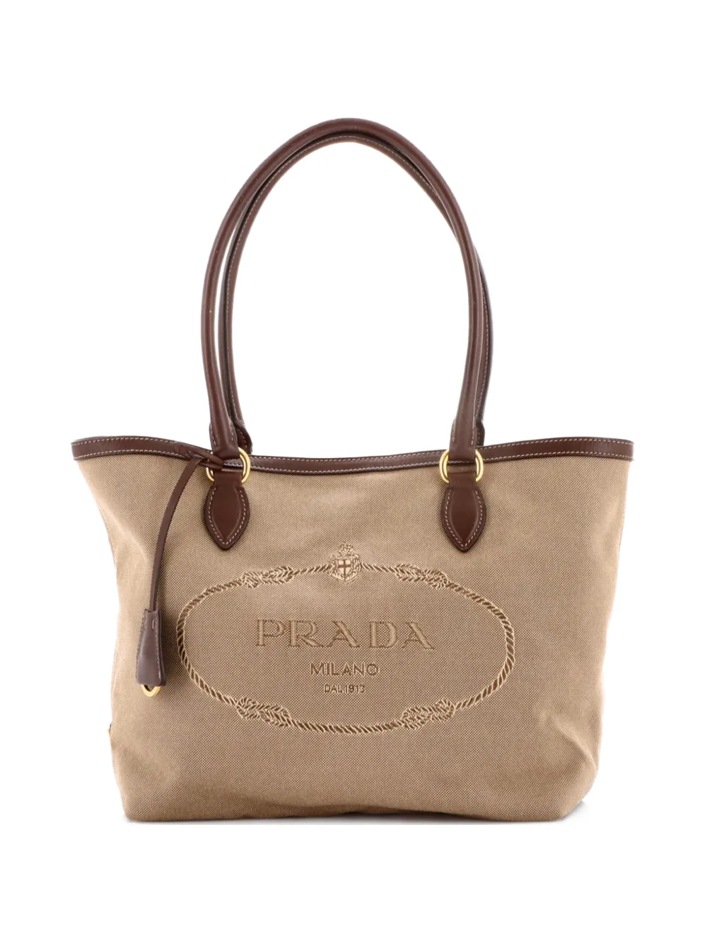 Prada Pre-Owned Logo Open Canvas Medium tote bag - Marrone