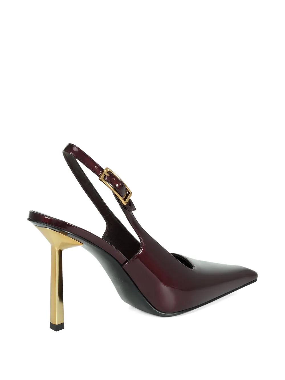 POTAMY Leren pumps met puntige neus en gesp Rood