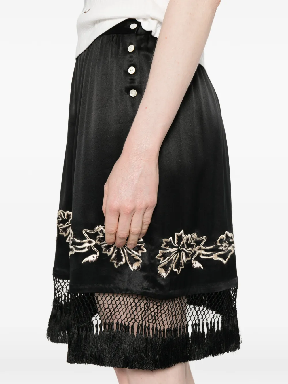 BODE Phantasm mini-rok met franje afwerking Zwart