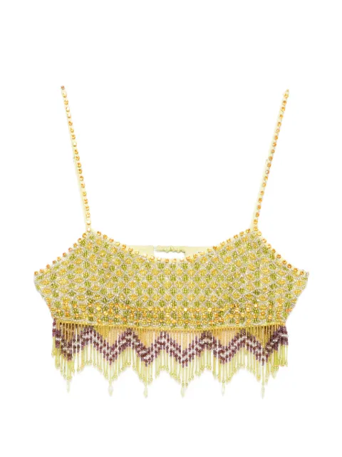 BODE bead-embellished fringed top