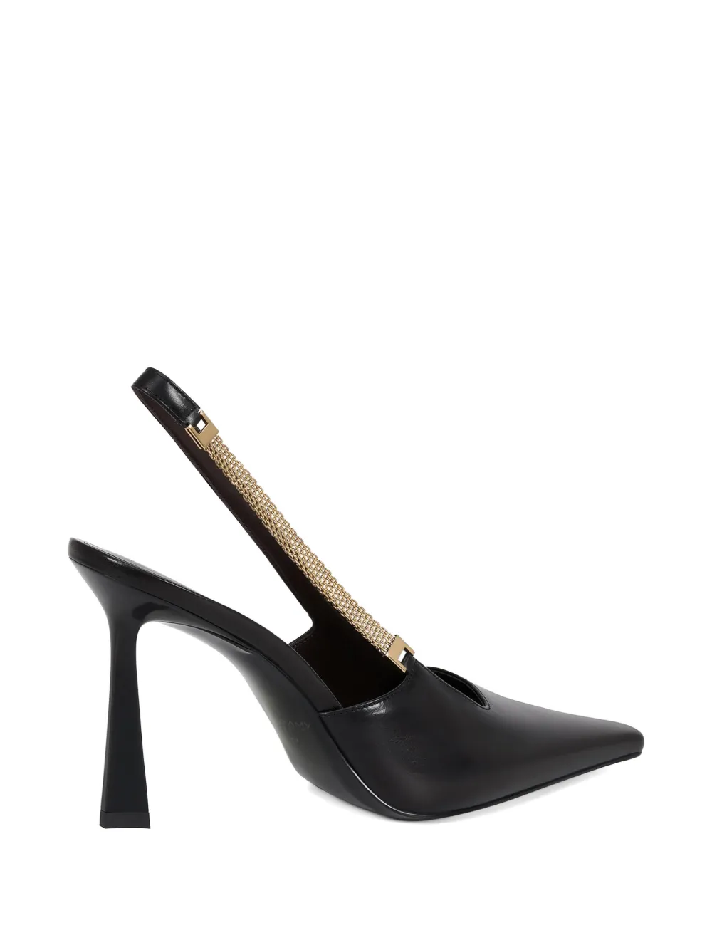 POTAMY Leren pumps met kettingband Zwart