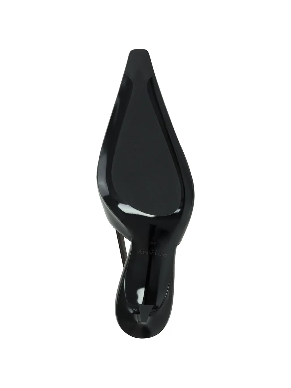 POTAMY Leren pumps met kettingband Zwart