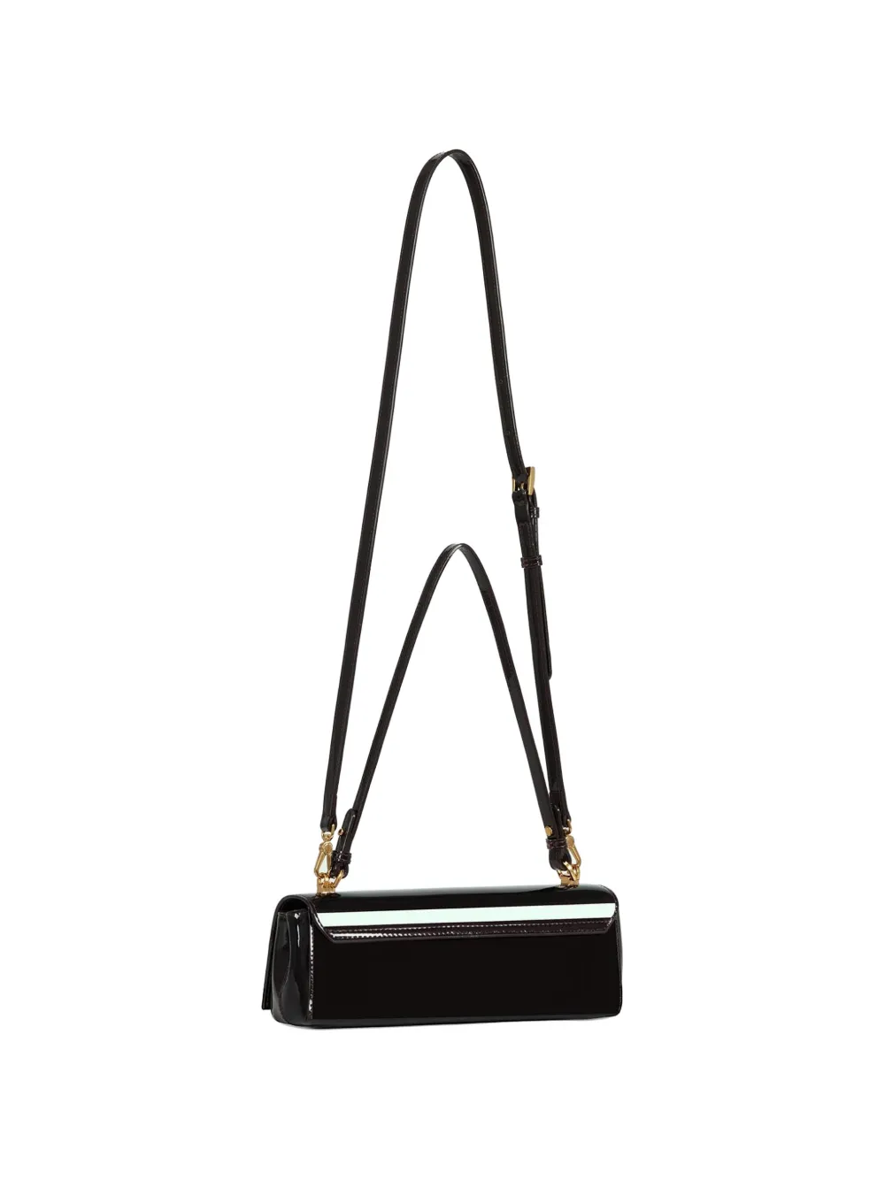  Potamy Stripe Leather Shoulder Bag - Brown 