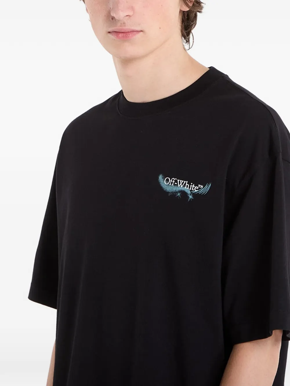 Off-White Moon S S Skate T-shirt Zwart