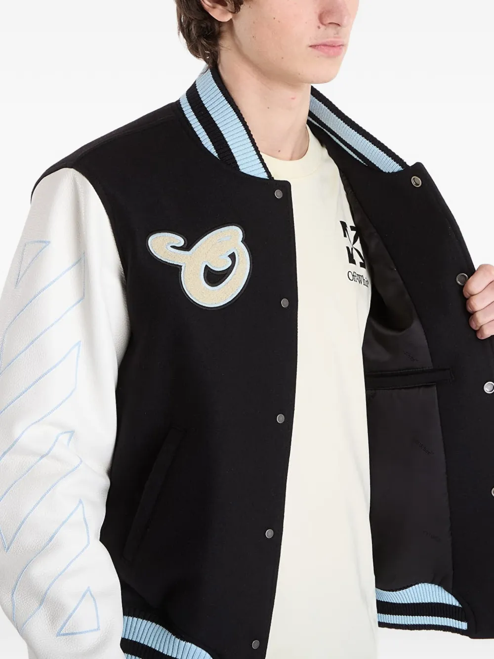 Off-White Star Logo Lea bomberjack Zwart