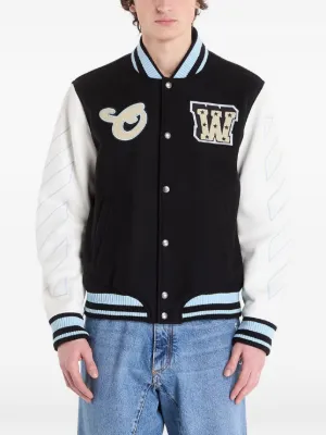 Off-White ロゴ ボンバージャケット | ブラック | FARFETCH JP