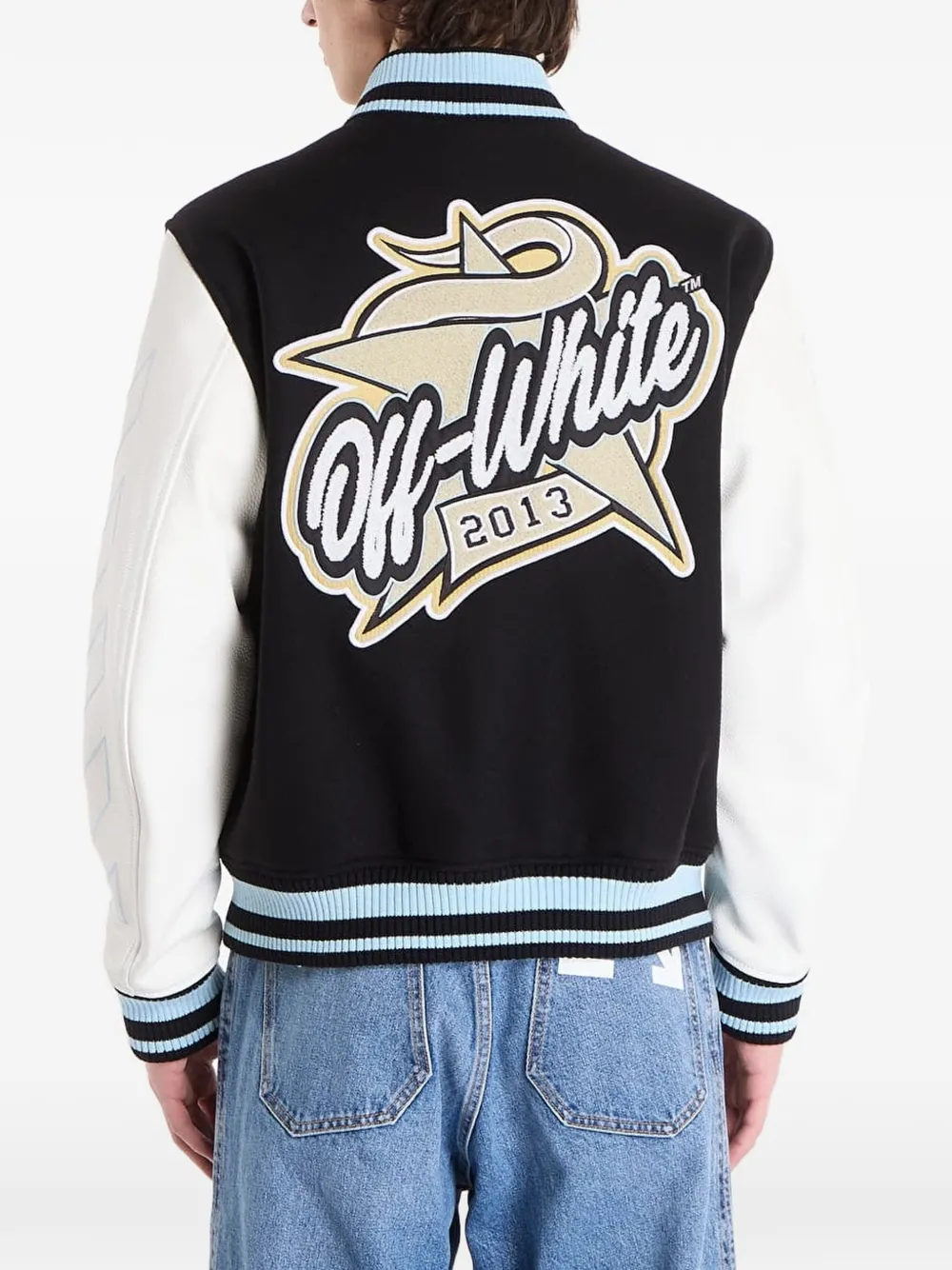 Off-White Star Logo Lea bomberjack Zwart