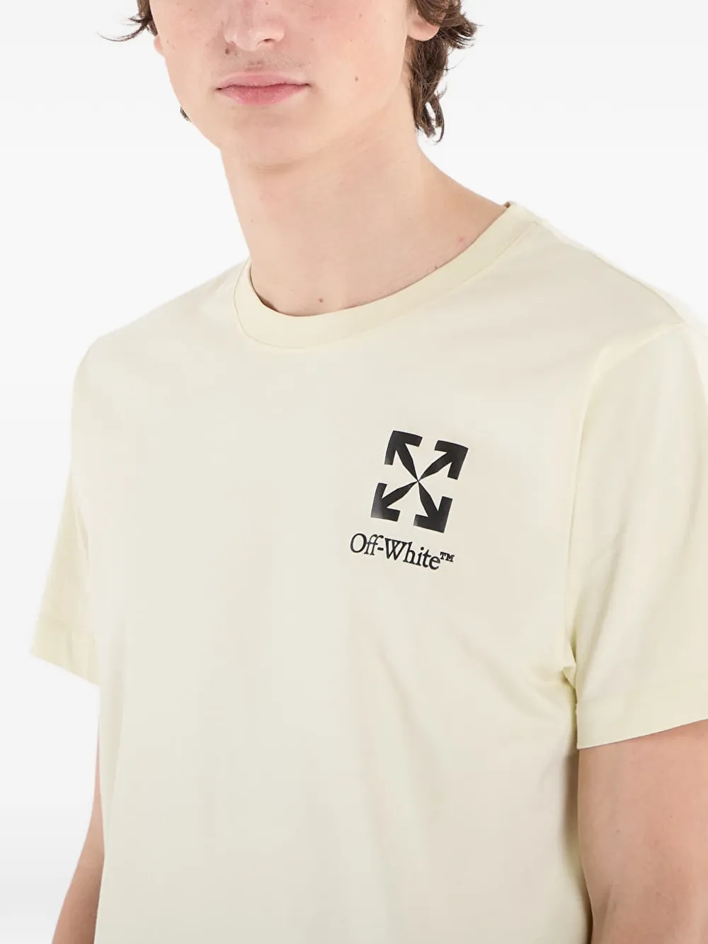 Off-White T-shirt met pijl Beige