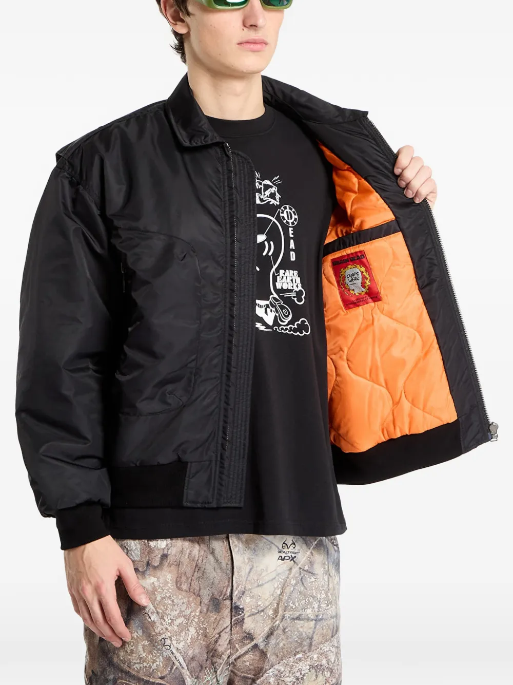 Brain Dead Pilotenjack met borduurwerk Zwart
