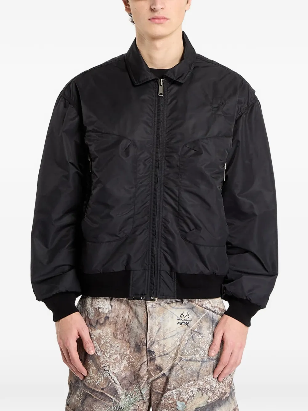  Brain Dead Embroidered Flight Jacket - Black 