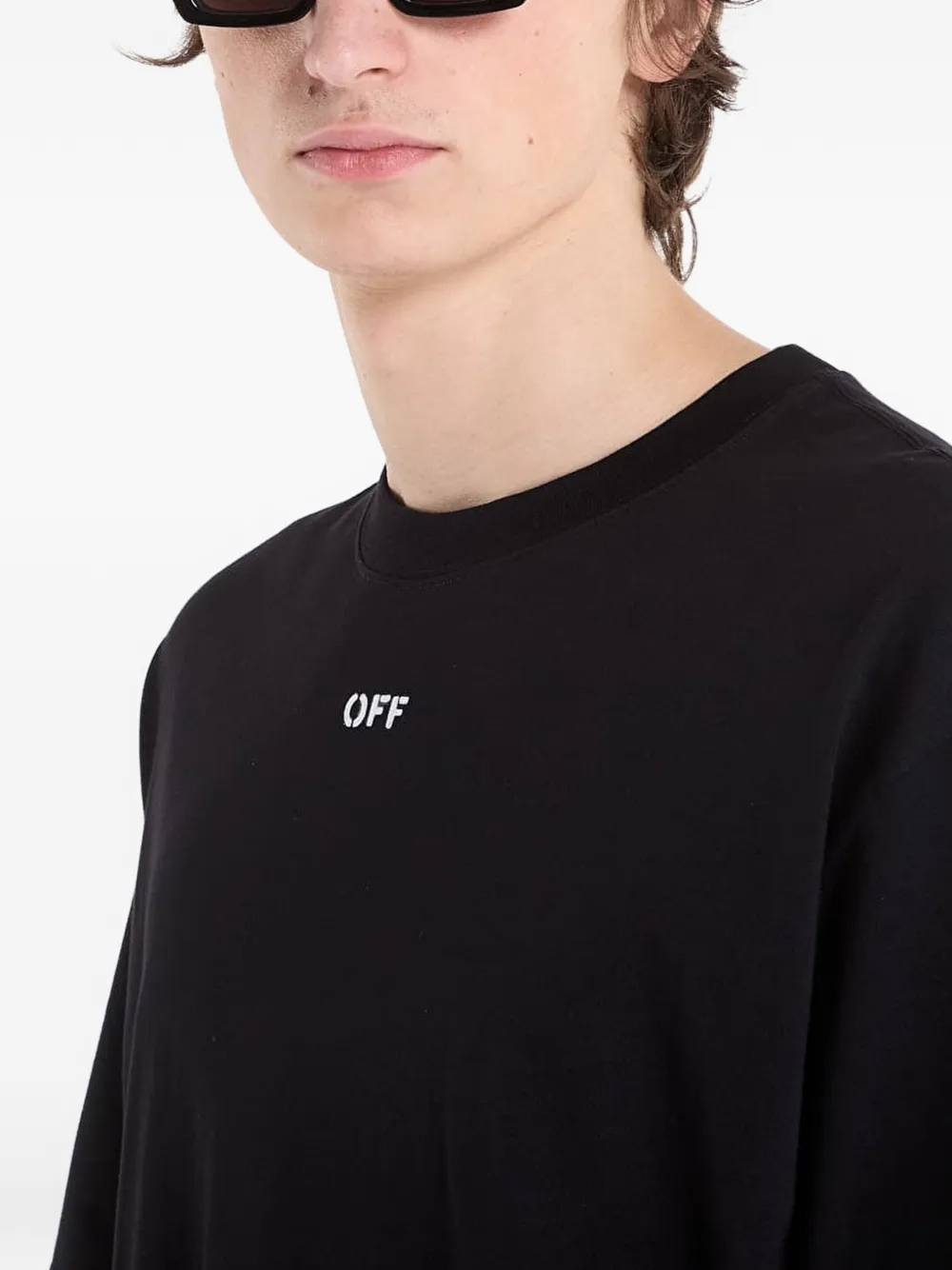 Off-White T-shirt met kettingpijl Zwart