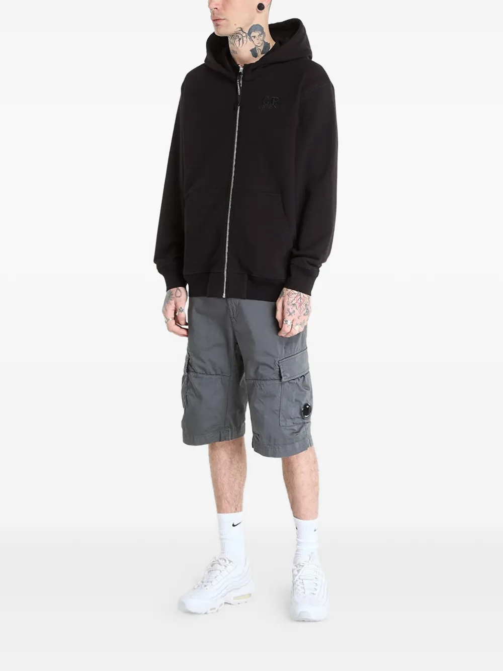 C.P. Company Hoodie met rits Zwart