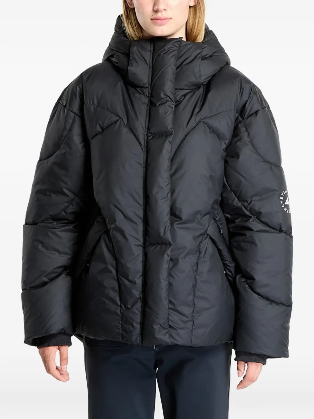 adidas by Stella McCartney Piumino con cappuccio - Nero