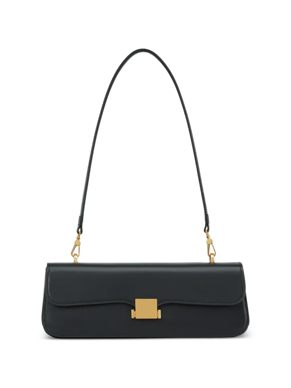 POTAMY flap top leather shoulder bag - Nero