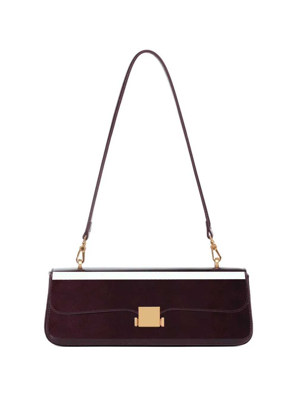 Potamy Square Mirror Leather Shoulder Bag In Burgundy
