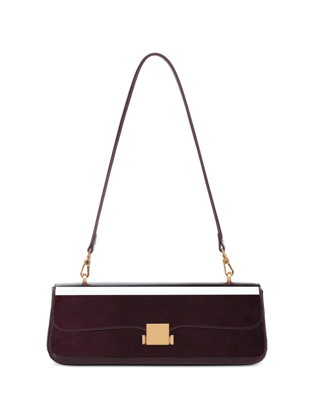 POTAMY square mirror leather shoulder bag - Marrone