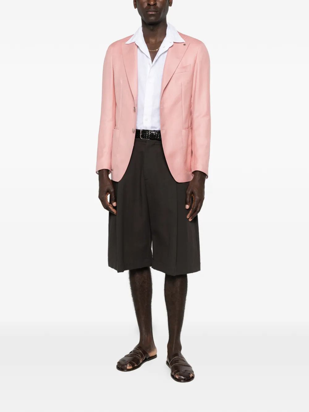 Tagliatore Wollen blazer met klepzak Roze