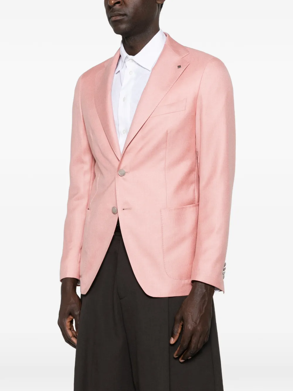 Tagliatore Wollen blazer met klepzak Roze