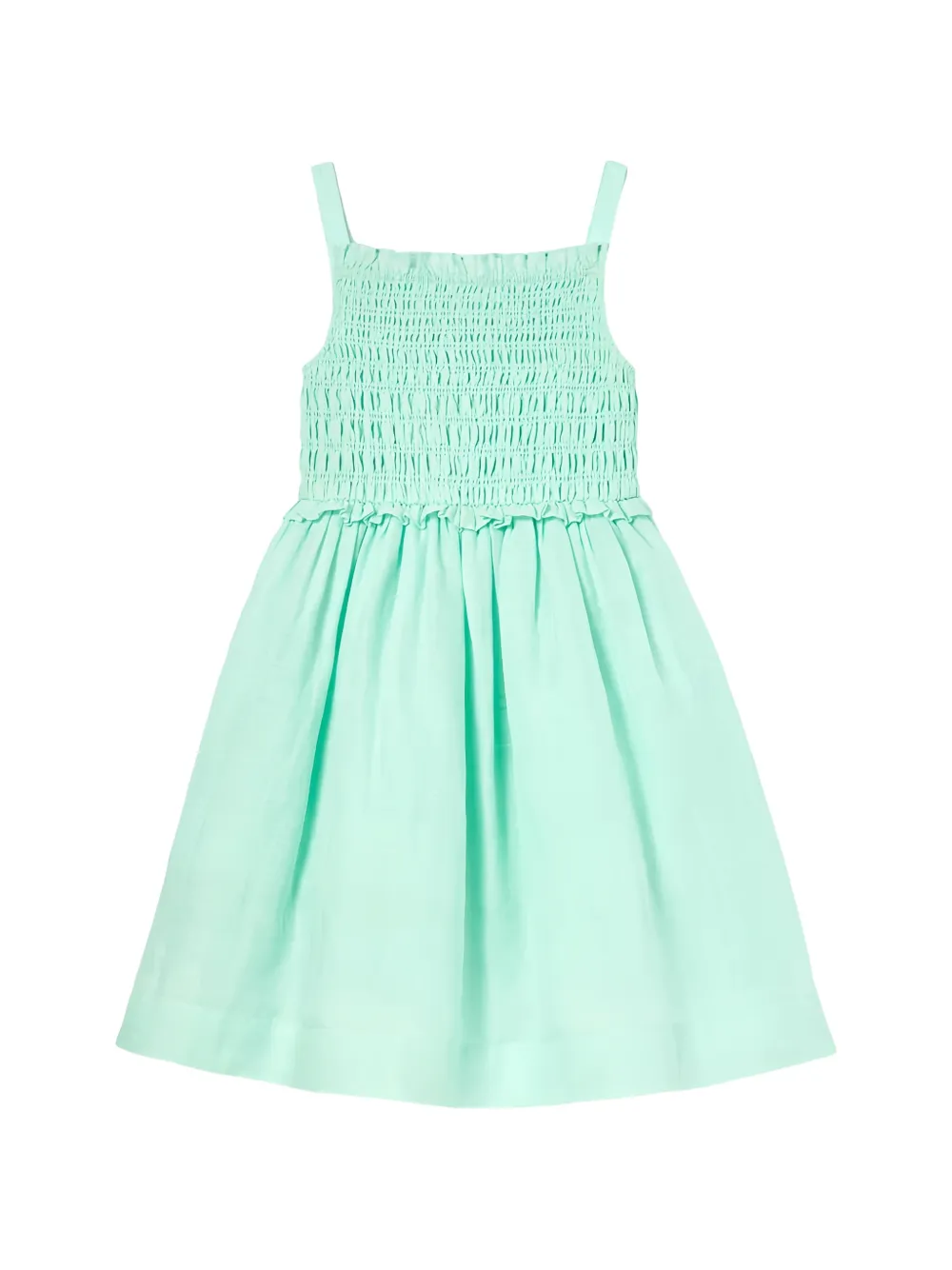 Self-Portrait Kids ruffled smocked dress - Verde