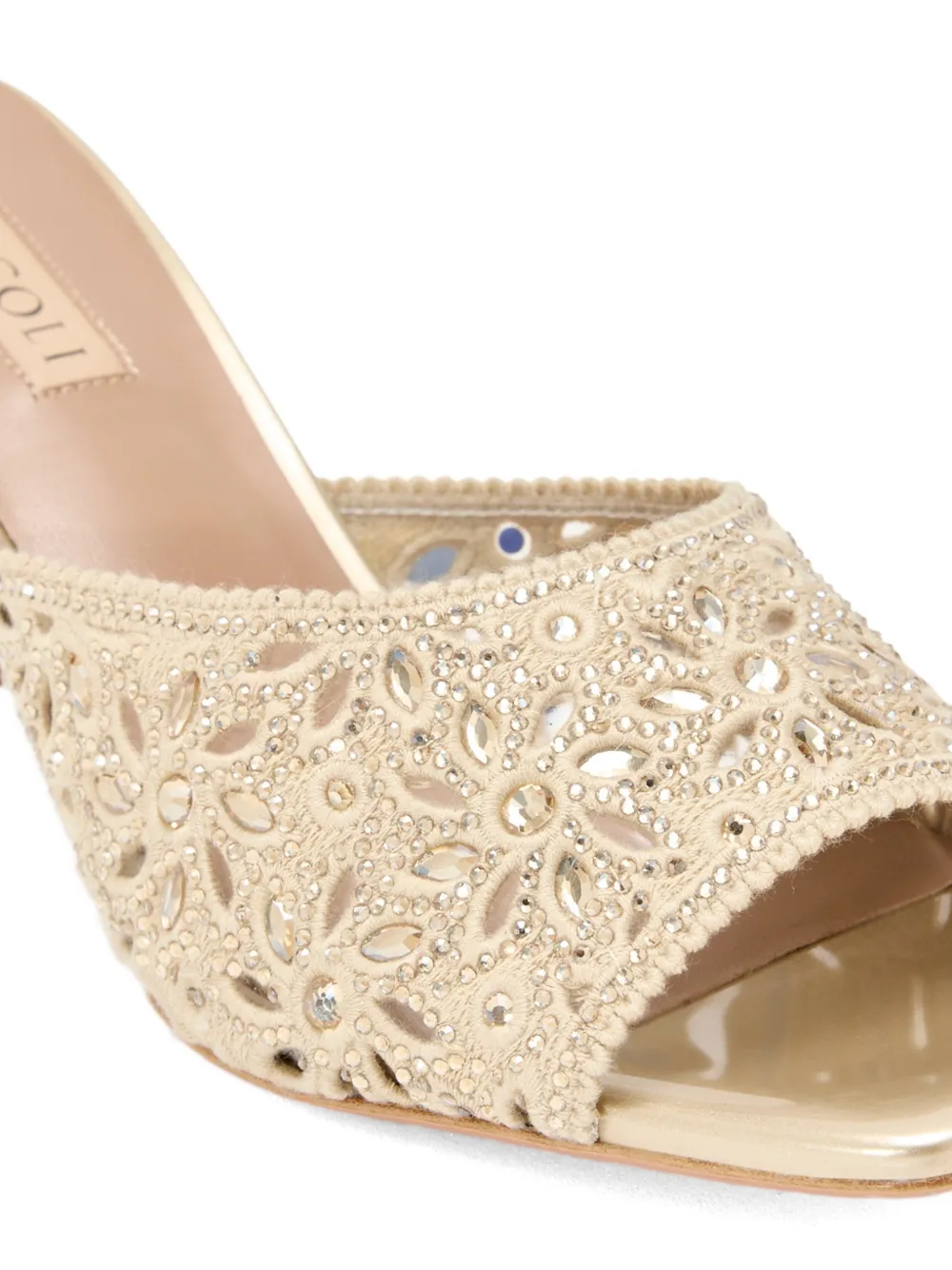 NICOLI Verfraaide muiltjes met hak Beige