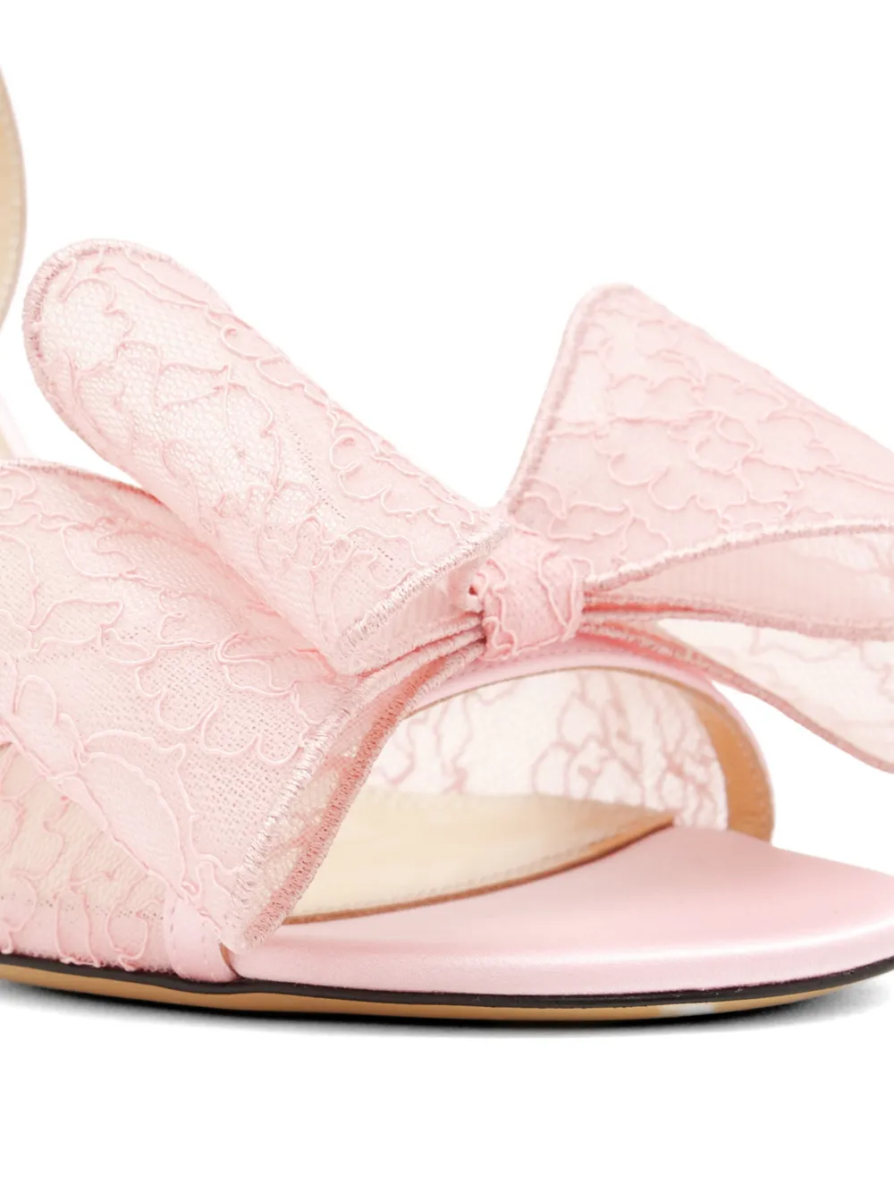 MACH & MACH Sandalen met strik van kant Roze