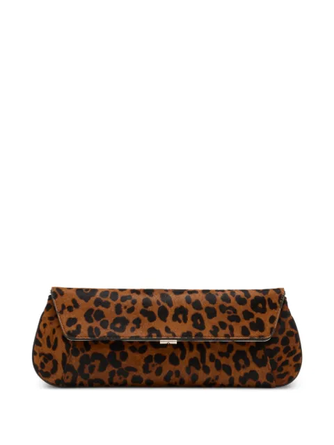Amina Muaddi leopard-printed clutch bag