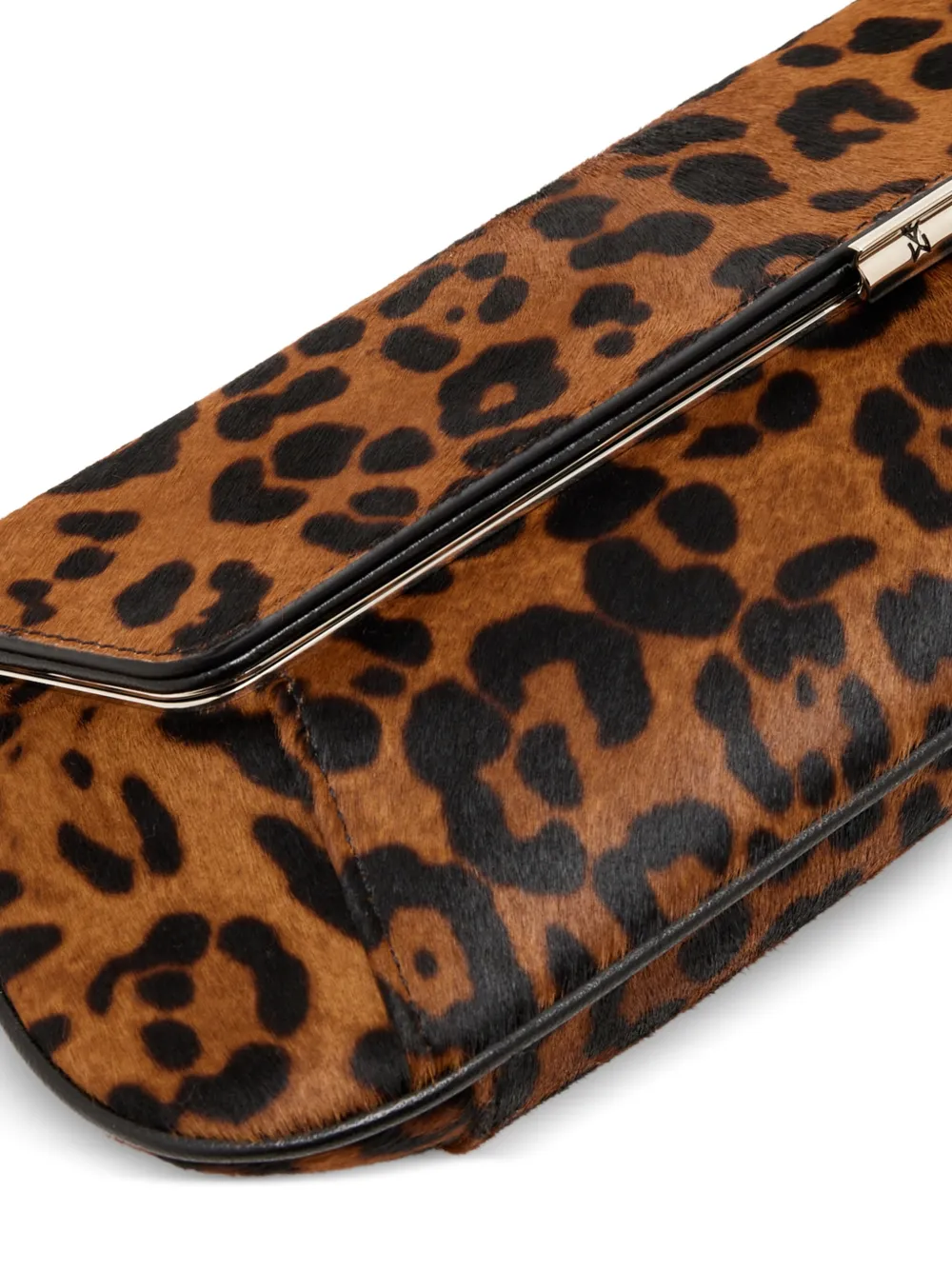 Amina Muaddi Clutch met luipaardprint Bruin