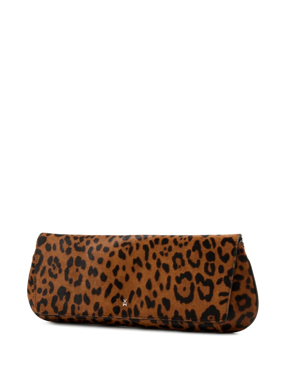 Amina Muaddi Clutch met luipaardprint Bruin