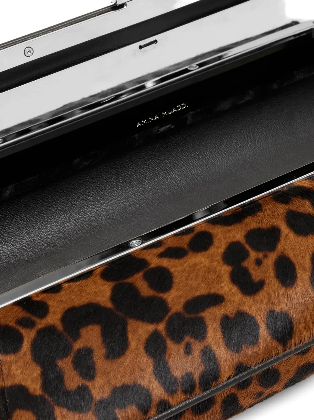 Amina Muaddi Clutch met luipaardprint Bruin