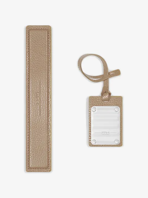 FPM Milano shimmer metal leather address tag