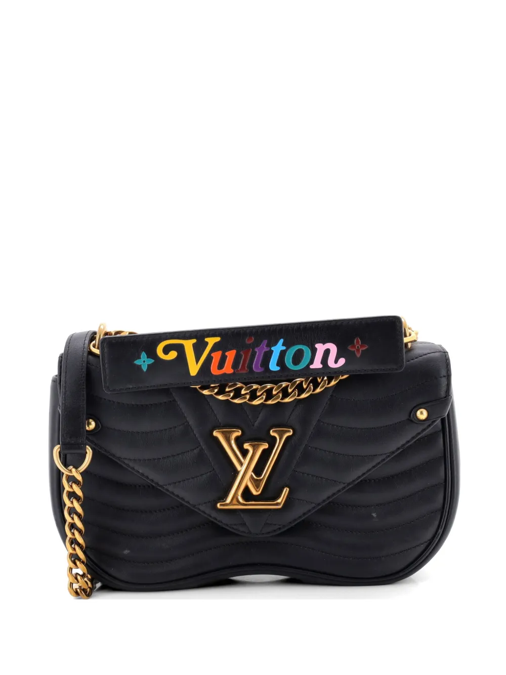Louis Vuitton Pre-Owned New Wave Chain Bag Quilted Leather MM crossbody bag - Nero