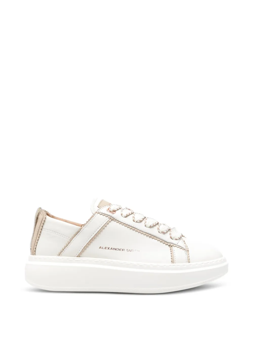Alexander Smith Wembley Unlined leren sneakers met metallic detail Wit