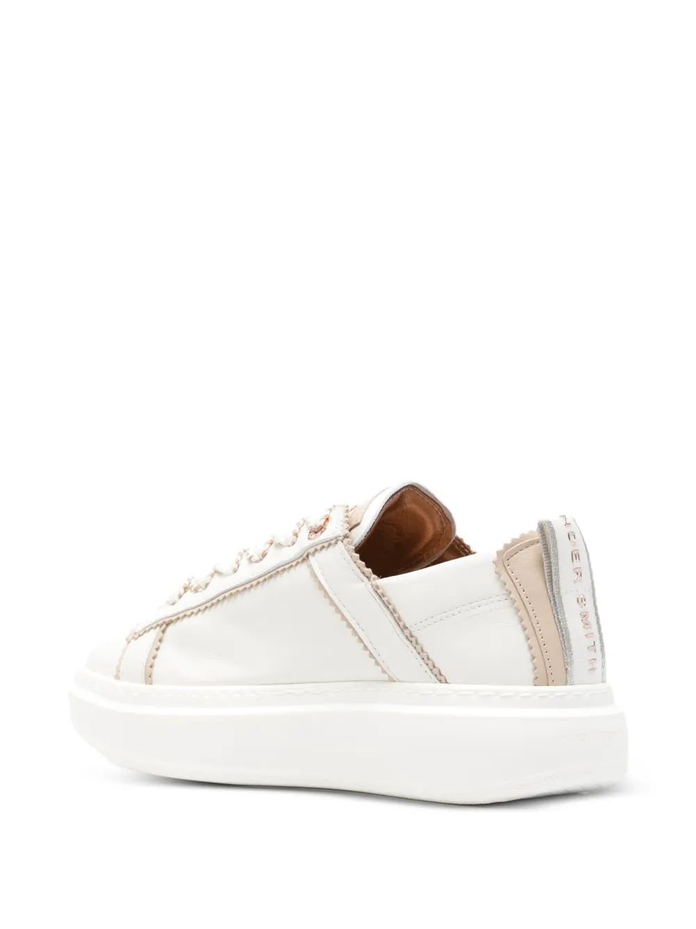 Alexander Smith Wembley Unlined leren sneakers met metallic detail Wit