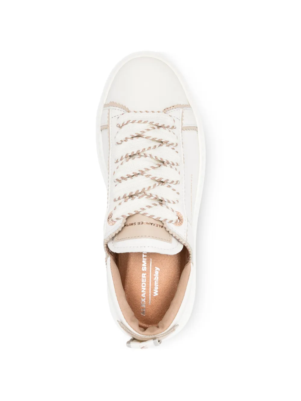 Alexander Smith Wembley Unlined leren sneakers met metallic detail Wit