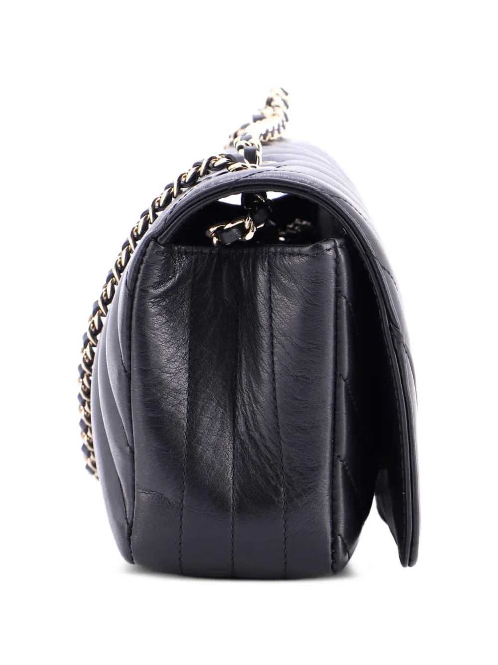 Statement Flap Bag Chevron Calfskin Mini Crossbody Bag