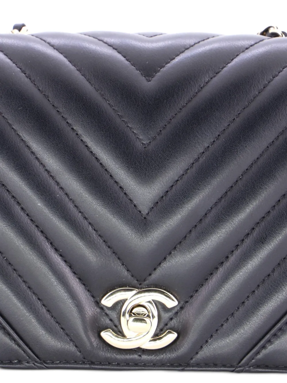 Statement Flap Bag Chevron Calfskin Mini Crossbody Bag