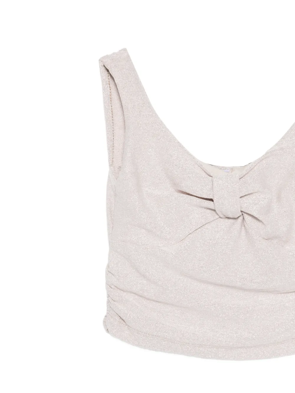 Miss Grant Kids Geplooide top met strik Beige