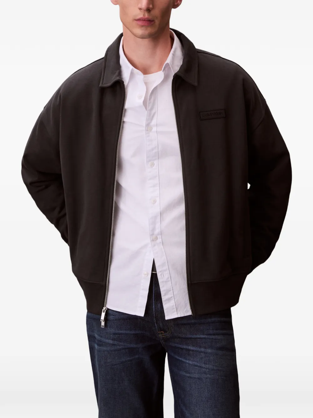  Calvin Klein Zip Boxy Jacket - Grey 