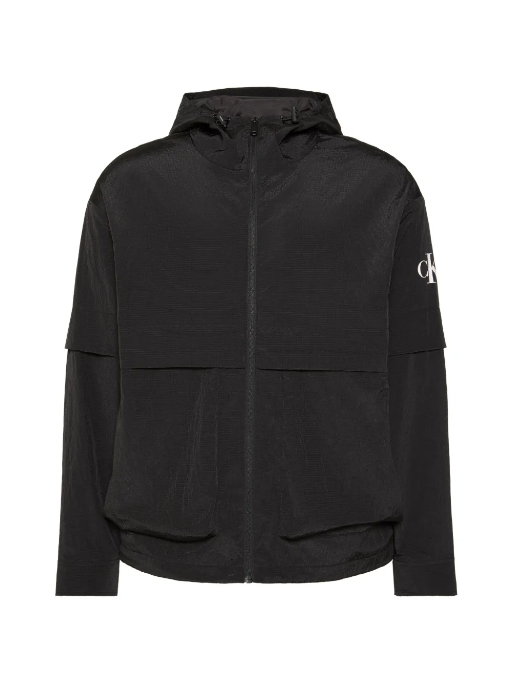 Calvin Klein hooded logo-print jacket - Schwarz
