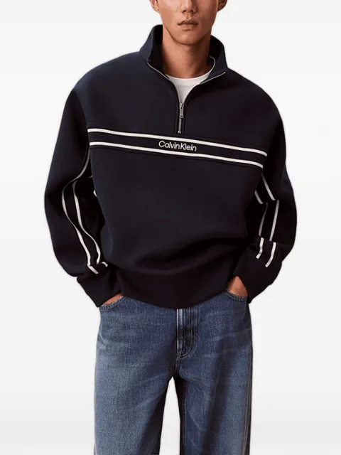 Calvin Klein sudadera con motivo de rayas y cierre