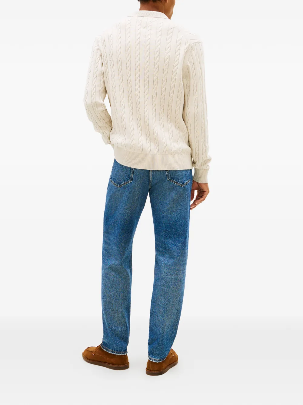 Tommy Hilfiger Kabelgebreide trui Beige