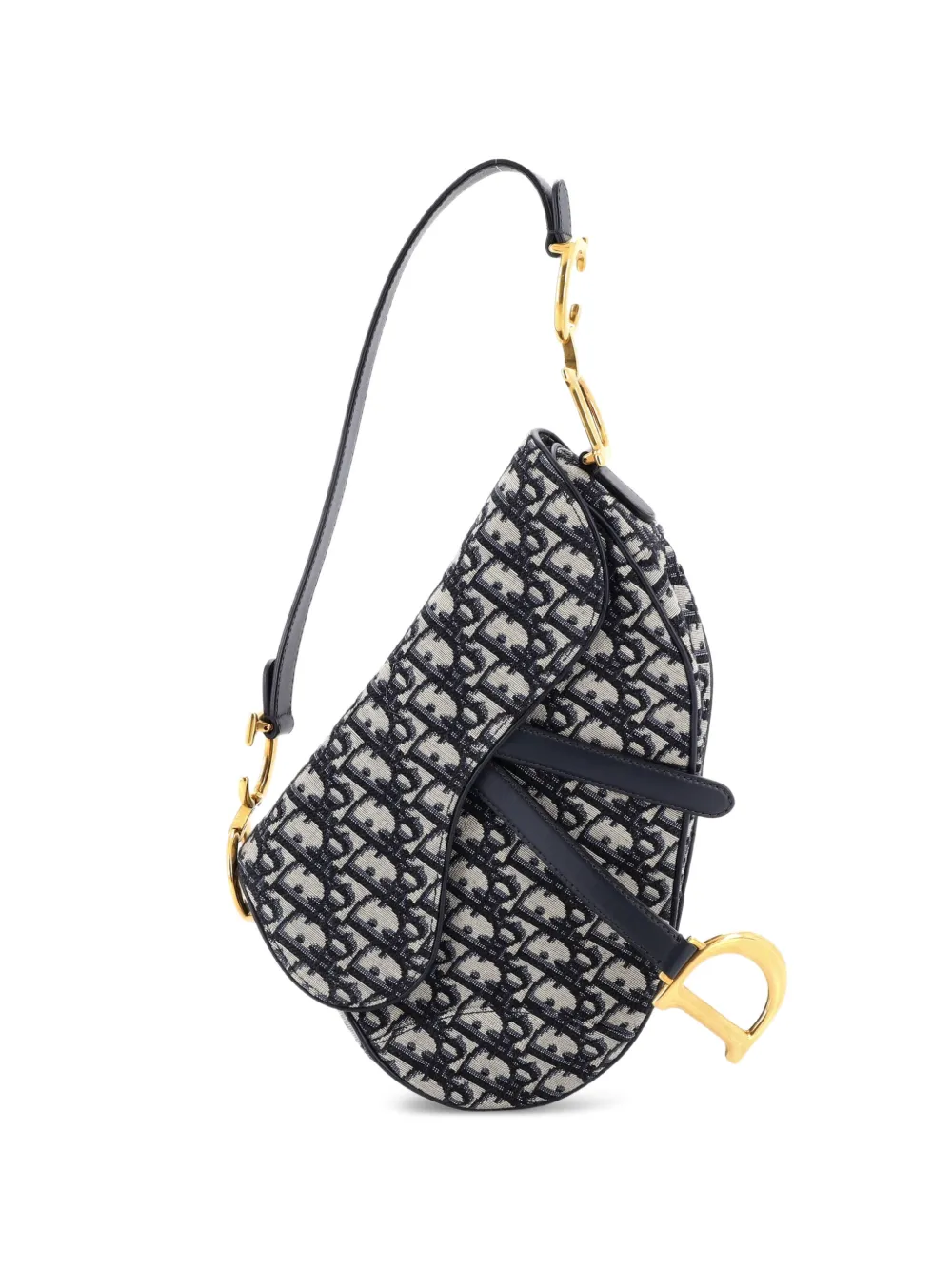 Christian Dior Pre-Owned Saddle Handbag Oblique Canvas Medium shoulder bag - Blu