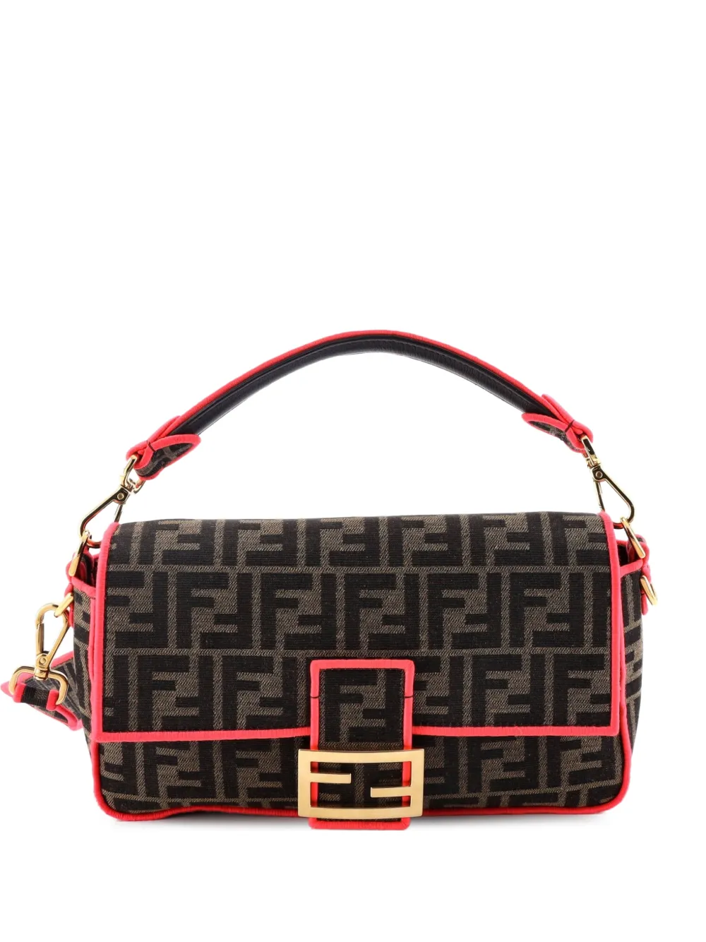 Fendi Pre-Owned Baguette NM Bag Zucca Canvas Medium shoulder bag - Marrone