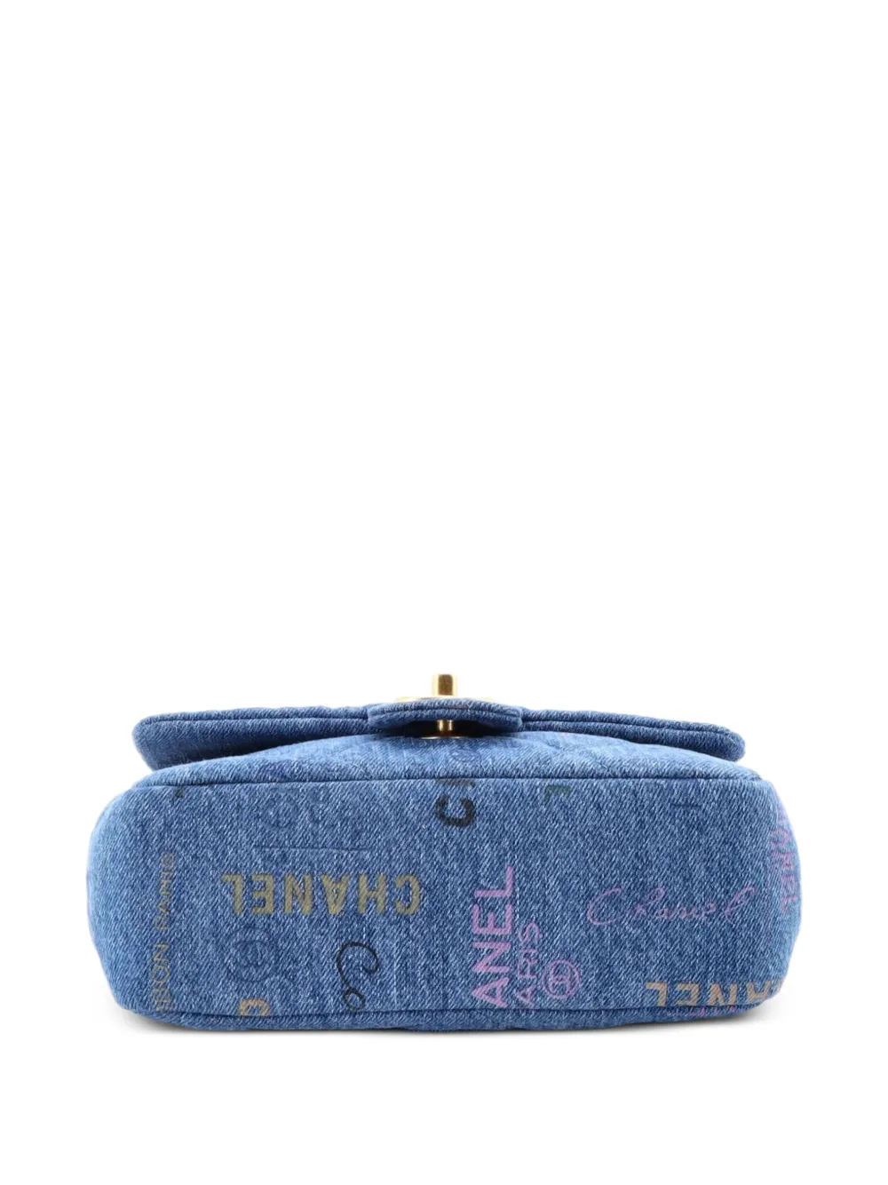 CHANEL Pre-Owned デニム ムード フラップ バッグ ロゴ プリント 