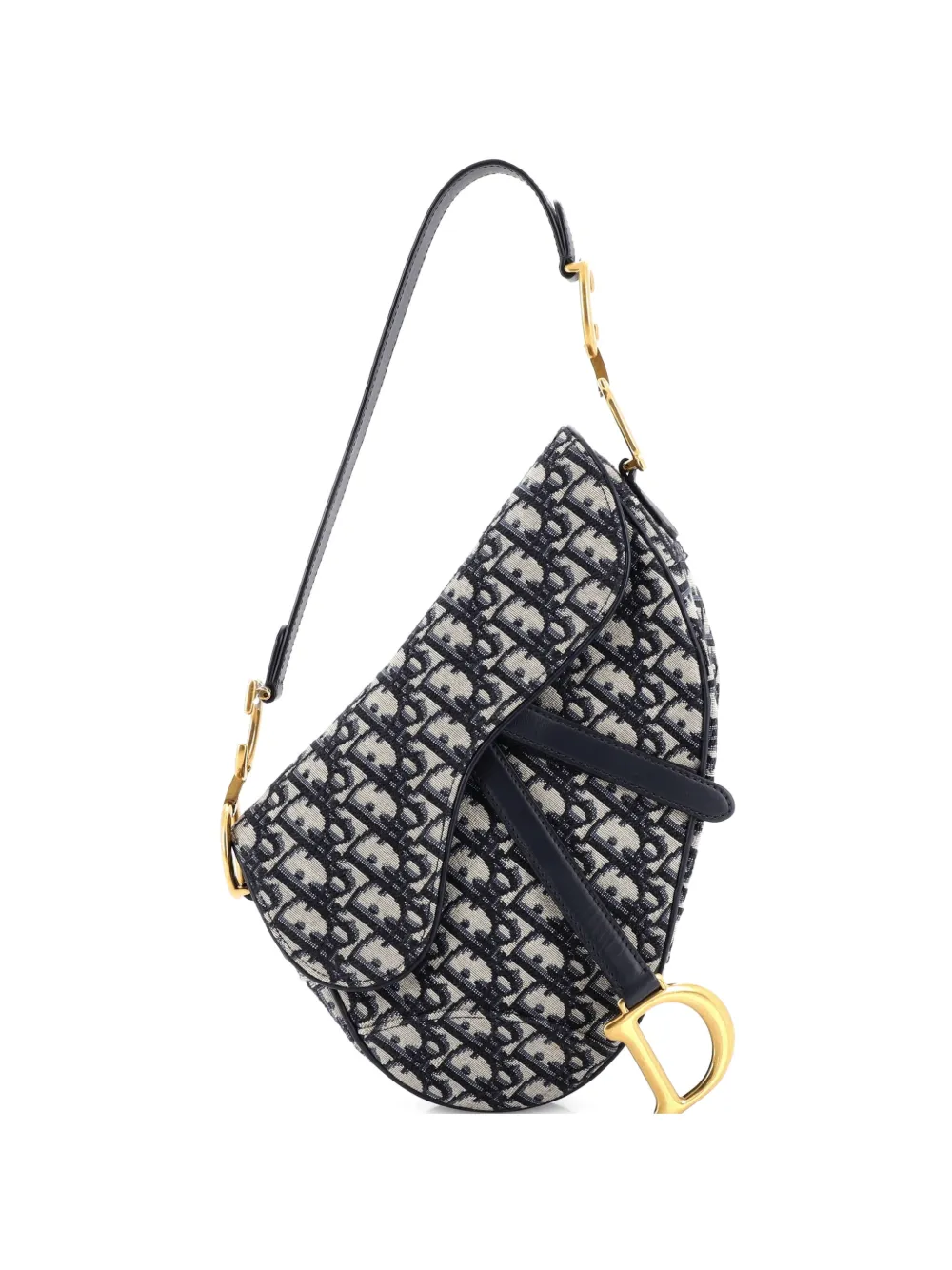 Christian Dior Pre-Owned Saddle Handbag Oblique Canvas Medium shoulder bag - Blu